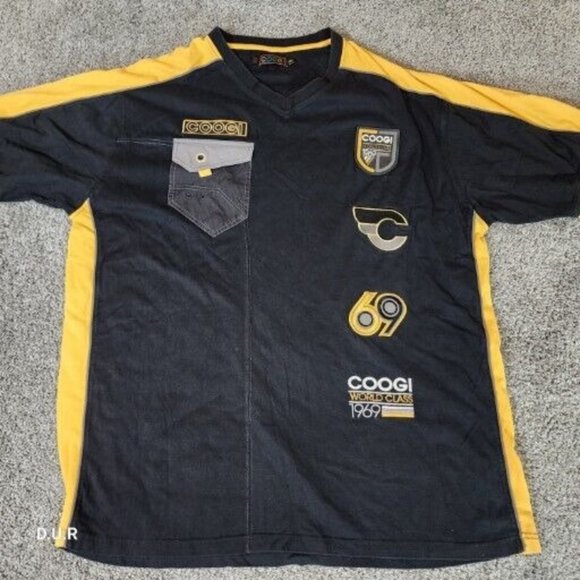 Vintage Coogi World Outfit Shirt XXXL Shorts 36W Black Gold Y2K Hip Hop Athletic - Picture 2 of 14